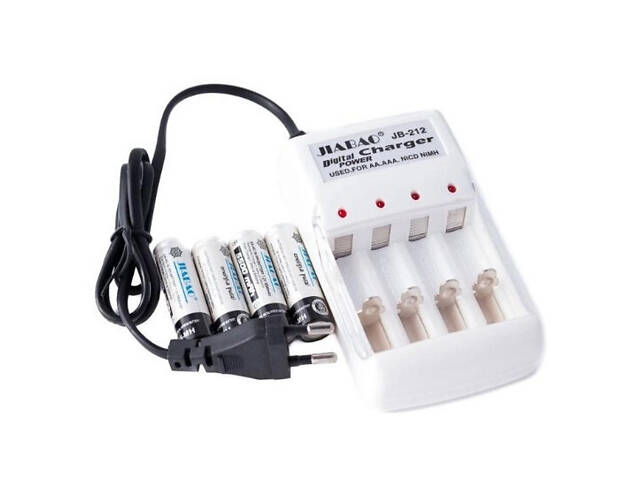Зарядний пристрій JB-Jiabao 212 + акумулятори (4 штуки) — пальчик AAA - Фото 3