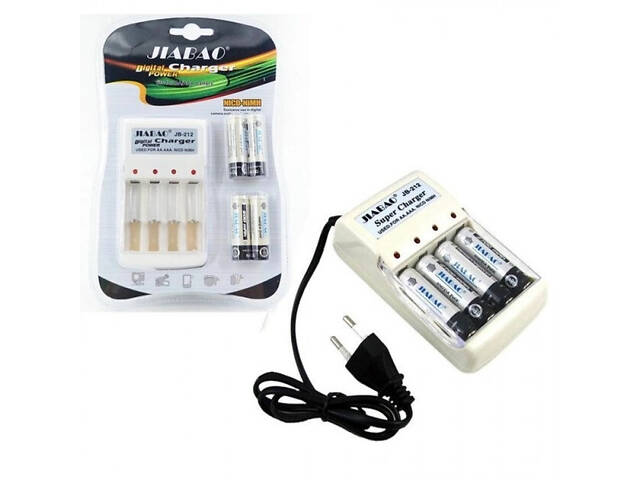 Зарядний пристрій JB-Jiabao 212 + акумулятори (4 штуки) — пальчик AAA - Фото 4