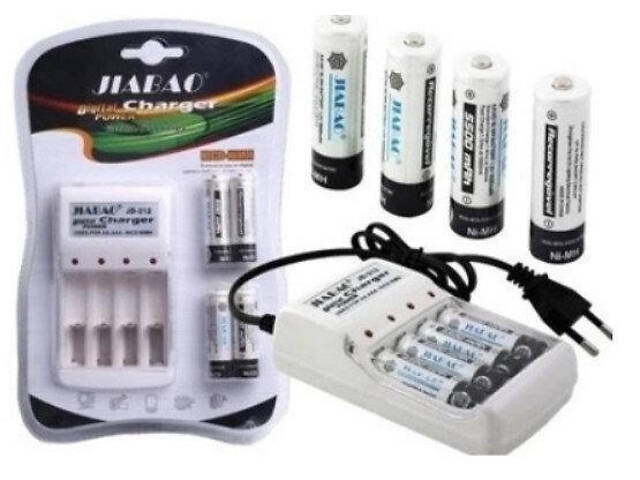 Зарядний пристрій JB-Jiabao 212 + акумулятори (4 штуки) — пальчик AAA - Фото 5