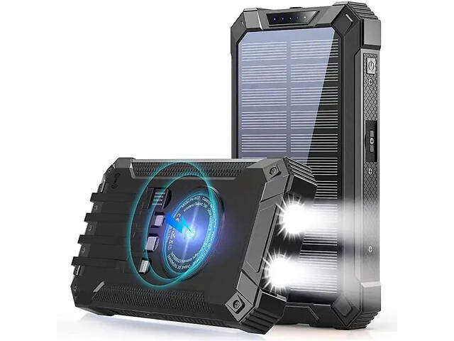 Зарядний пристрій на сонячних батареях IBattery LS45 25000mah з ліхтариком та бездротовою зарядкою - Фото 1