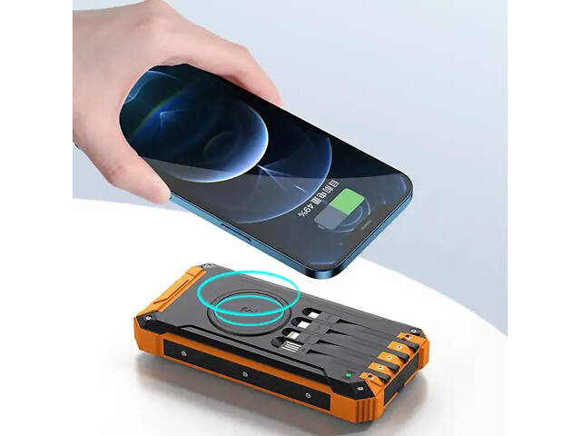 Зарядний пристрій на сонячних батареях IBattery LS45 25000mah з ліхтариком та бездротовою зарядкою - Фото 3