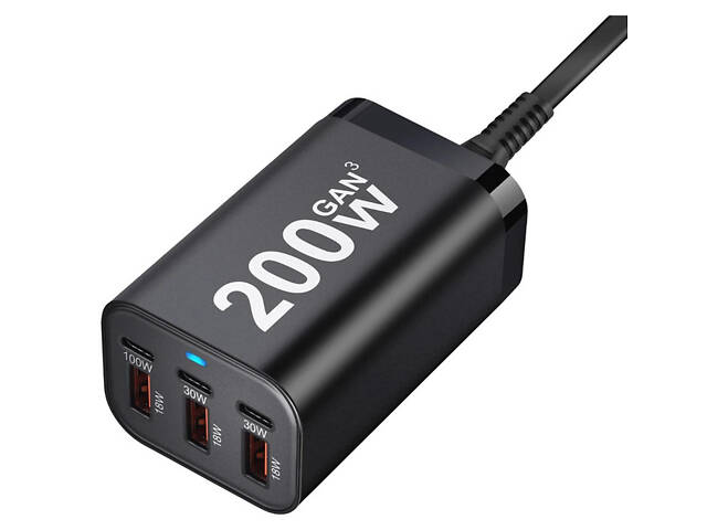 Зарядное устройство No Brand 200W-EU 200W 1xQC3.0 100W/1xQC3.0 30W/3xUSB 18W (2385322471) - Фото 2