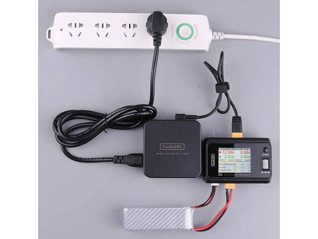 Зарядное устройство ToolkitRC M6D 500W 15A 1-6S с блоком питания ToolkitRC ADP100 100W 20V/5А, XT60 - Фото 2