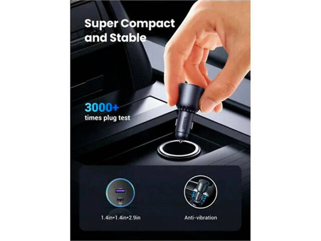 Зарядний пристрій Ugreen 2xUSB 63W (USB-C+USB-A) QC3.0 (EC701) (35023) - Фото 4