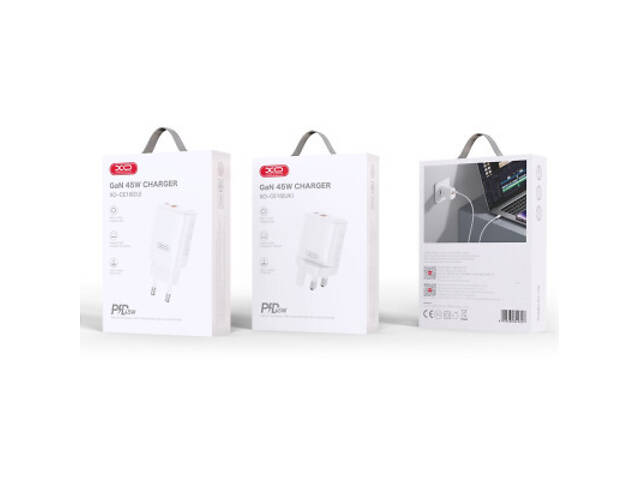 Зарядний пристрій XO CE16 67.5W USB-C PD45W + USB-A QC 22.5W White (CE16_White) - Фото 4