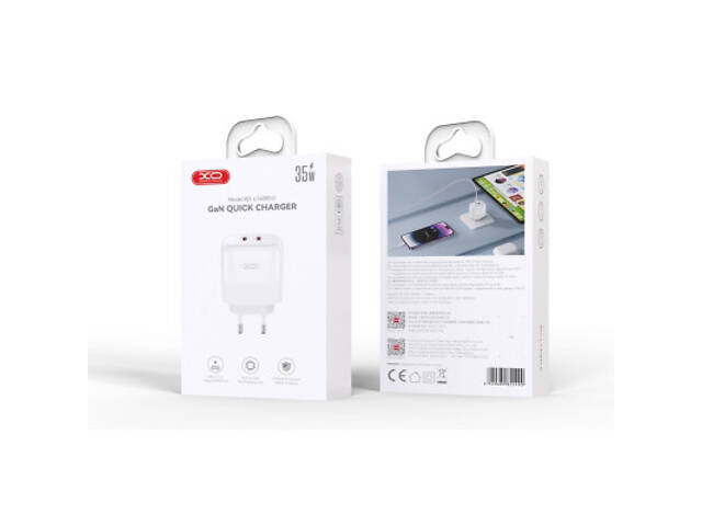 Зарядний пристрій XO L140 35W 2xUSB-C PD White (L140_White) - Фото 4