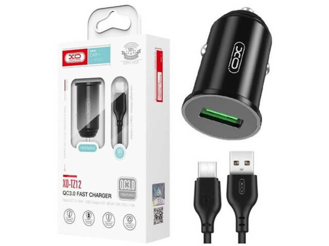 Зарядний пристрій XO TZ12 QC3.0 (1USB/18W) + USB - Type-C Black (XO-TZ12-BK) - Фото 4