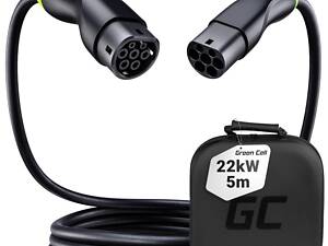 Зарядний кабель для електромобіля 22 кВт 32А 3-фази 5м Type 2 (європейське авто) Snap Green Cell на BMW i3, BMW i3