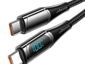Зарядный кабель Digital Display ESSAGER 5A PD100W Type-C/Type C 1 метр