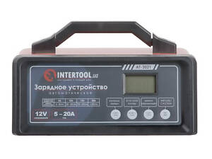 Зарядний пристрій 12 В, 5/10/15/20 А, 230 В, режим реанімації (десульфатації) акумулятора INTERTOOL AT-3021
