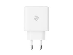 Зарядное устройство 2E сетевое 65Вт 2хUSB-C/USB-A GAN PD/QC, белый (2E-WC3USB65W-W)