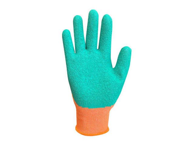 Захисні рукавички Neo Tools дитячі латекс, поліестер, дихаюча верхня частина, р.5, помаранчевий (97-644-5) - Фото 4