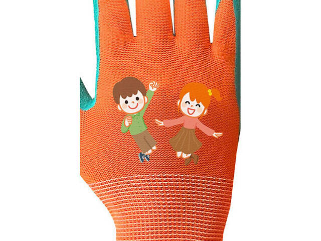 Захисні рукавички Neo Tools дитячі латекс, поліестер, дихаюча верхня частина, р.5, помаранчевий (97-644-5) - Фото 6