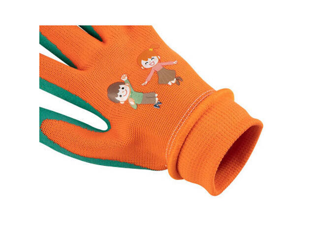 Захисні рукавички Neo Tools дитячі латекс, поліестер, дихаюча верхня частина, р.5, помаранчевий (97-644-5) - Фото 7