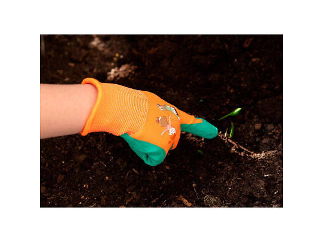 Захисні рукавички Neo Tools дитячі латекс, поліестер, дихаюча верхня частина, р.5, помаранчевий (97-644-5) - Фото 8