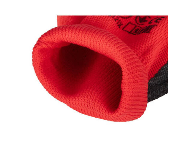 Захисні рукавички Neo Tools комплект 12шт, поліестер з латексним покриттям, р.8, червоно-чорний (97-645-8) - Фото 7