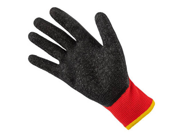 Захисні рукавички Neo Tools комплект 12шт, поліестер з латексним покриттям, р.10, червоно-чорний (97-645-10) - Фото 3