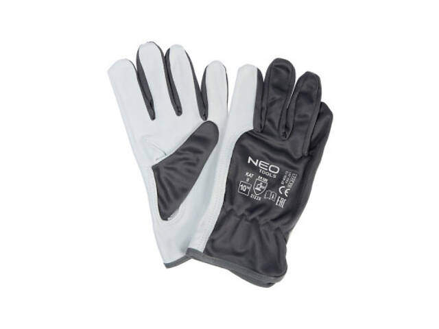 Захисні рукавички Neo Tools козяча шкіра, фіксація зап'ястя, р.8, чорно-білий (97-655-8) - Фото 2