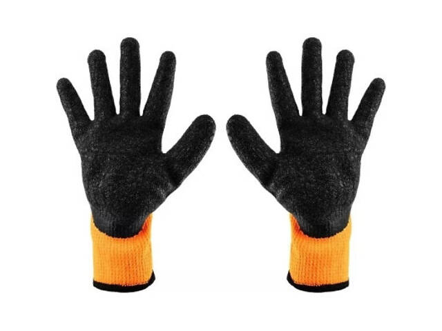 Захисні рукавички Neo Tools латексне покриття, поліестер, р.10, помаранчево-чорні (97-612-10) - Фото 4