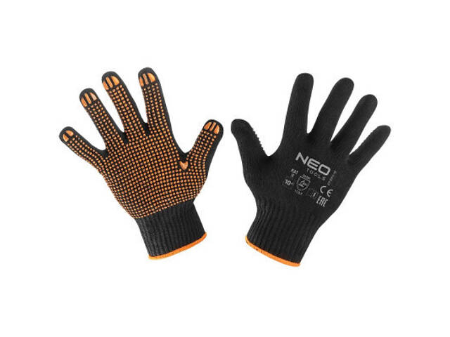Захисні рукавички Neo Tools робочі, бавовна та поліестер, пунктир, р. 10 (97-620-10) - Фото 1