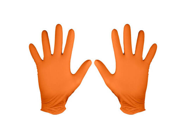 Захисні рукавички Neo Tools робочі/медичні, перфоровані нітрилові, р.M, 50шт., помаранчевий (97-690-M) - Фото 1