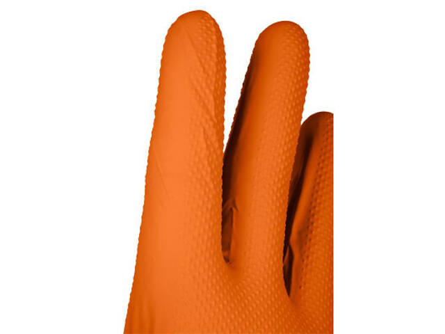 Захисні рукавички Neo Tools робочі/медичні, перфоровані нітрилові, р.M, 50шт., помаранчевий (97-690-M) - Фото 2