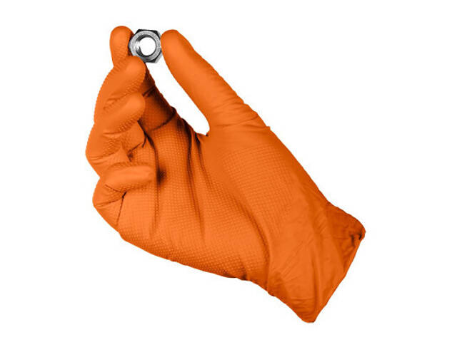 Захисні рукавички Neo Tools робочі/медичні, перфоровані нітрилові, р.M, 50шт., помаранчевий (97-690-M) - Фото 5