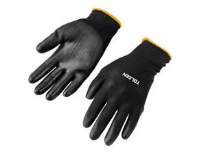 Захисні рукавички Tolsen поліестер з ПУ покриттям чорні XL (10) (45507)