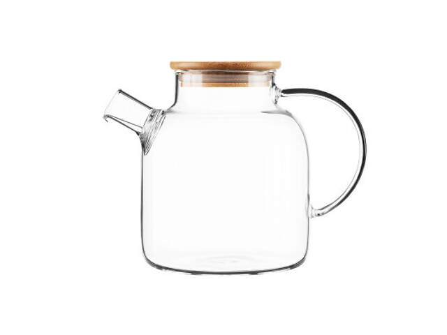 Заварник Ardesto Gemini боросилікатне скло бамбук прозорий 1500мл (AR3015GBM) - Фото 1