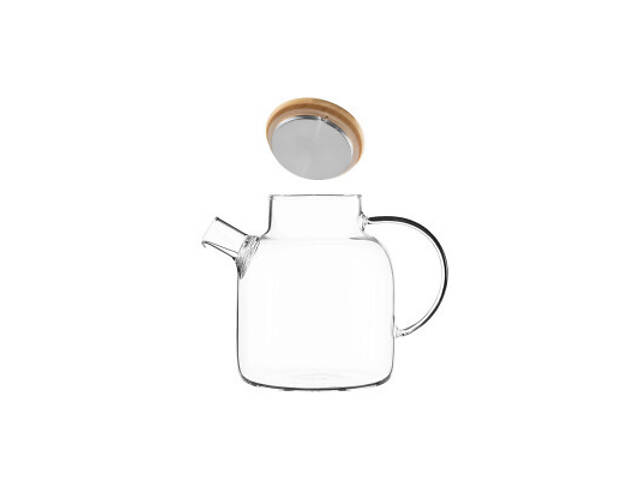 Заварник Ardesto Gemini боросилікатне скло бамбук прозорий 1500мл (AR3015GBM) - Фото 2