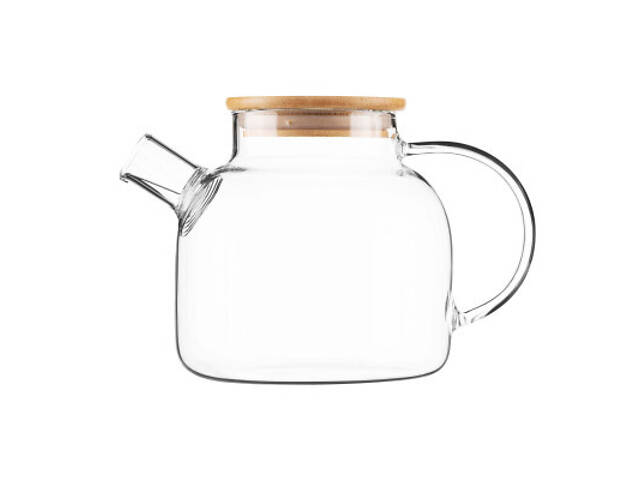 Заварник Ardesto Gemini боросилікатне скло бамбук прозорий 1200мл (AR3012GBM) - Фото 1