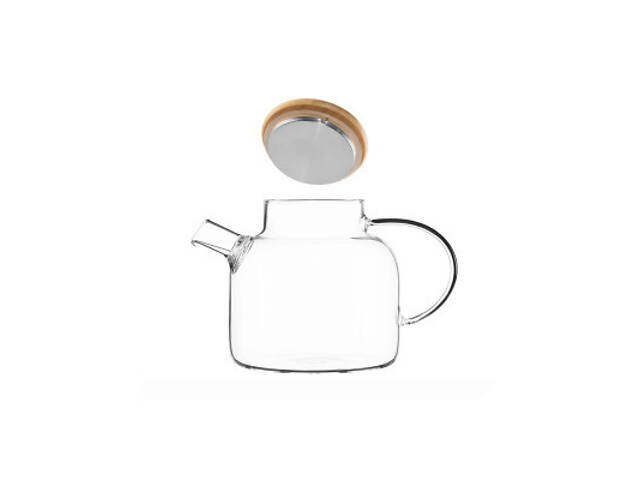 Заварник Ardesto Gemini боросилікатне скло бамбук прозорий 1200мл (AR3012GBM) - Фото 2