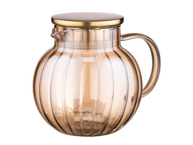 Заварник Ardesto Golden Moon 1000мл, боросилікатне скло, нержавіюча сталь, золотистий (AR3010BBG) - Фото 3