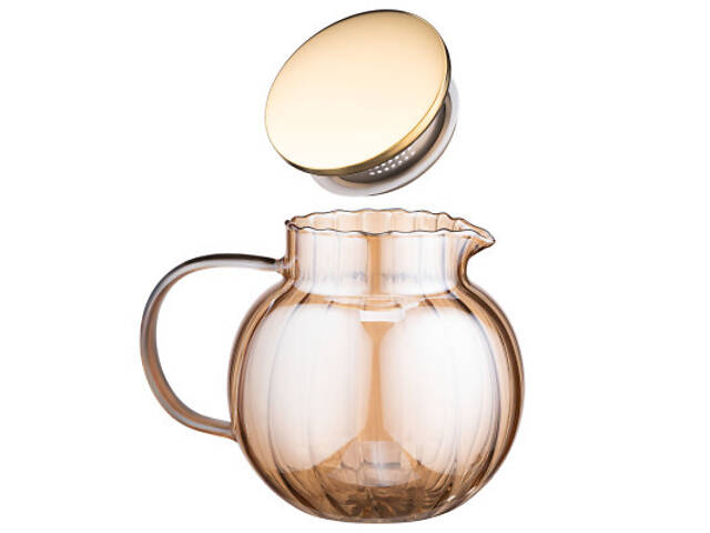 Заварник Ardesto Golden Moon 1000мл, боросилікатне скло, нержавіюча сталь, золотистий (AR3010BBG) - Фото 4
