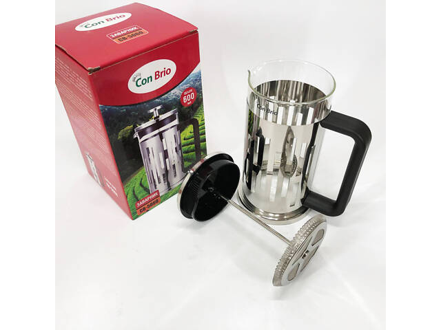 Заварник Con Brio CB-5060 Френч-прес 600 мл, Чайник самовар скляний, Заварники для чаю та кави - Фото 8