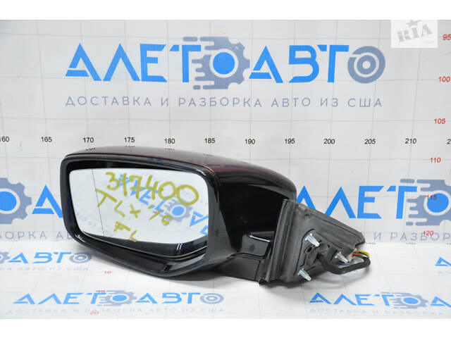 Зеркало боковое левое Acura TLX 15-16 11 пинов, поворотник, красное