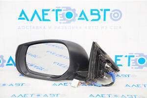 Зеркало боковое левое Infiniti Q50 14- 7 пинов, поворотник, синий, треснут поворотник