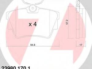 Zimmermann 23980.170.1. Комплект гальмівних колодок