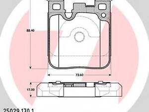 Zimmermann 25029.170.1. Комплект гальмівних колодок