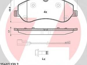 Zimmermann 25602.170.2. Комплект гальмівних колодок