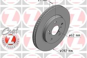 ZIMMERMANN 590.2855.20 Диск гальмівний (передній) Toyota Corolla 18- (282x25)