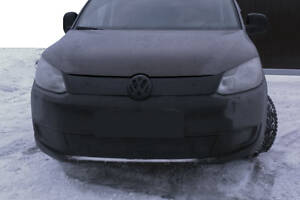 Зимняя накладка на решетку (верхняя) Глянцевая для Volkswagen Caddy 2010-2015 гг