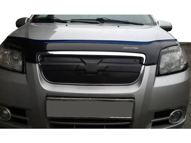 Зимняя накладка на решетку радиатора Chevrolet Aveo 2006-2011 (верх) матовая Digital Designs