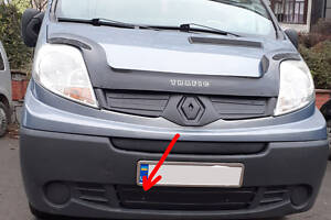 Зимняя нижняя накладка на решетку (под номером) 2001-2007, Глянцевая для Renault Trafic