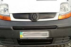 Зимняя нижняя накладка на решетку (под номером) 2001-2007, Матовая для Renault Trafic