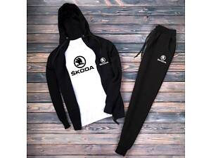 Застібка-блискавка + штани + футболка біла