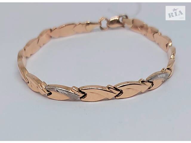 Золотий браслет із червоного та білого золота - Фото 1
