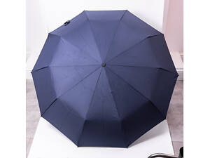 Зонт автоматический с деревянной ручкой классический из полиэстера диаметр 116 см Синий HP-23-8BL