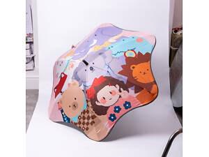 Зонт детский механический элегантный с принтом прочный надежный из полиэстера диаметр 90 см Фиолетовый HP-23-13V