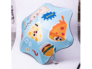 Зонт детский механический элегантный с принтом прочный надежный из полиэстера диаметр 90 см Голубой HP-23-13BL